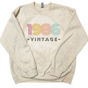 Custom Vintage Birth Year Bleached Sweatshirt